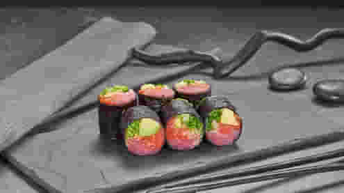 Сашими ролл с тунцом и лососем меню Суши Мастер